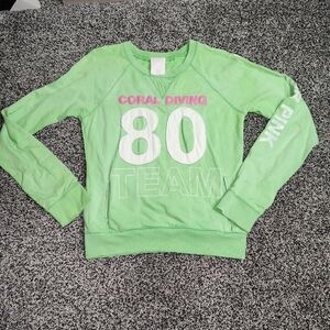 Vintage Victoria Secret PINK Coral Diving Team Sweatshirt,Pockets Sz M, Y2k‎ 90s